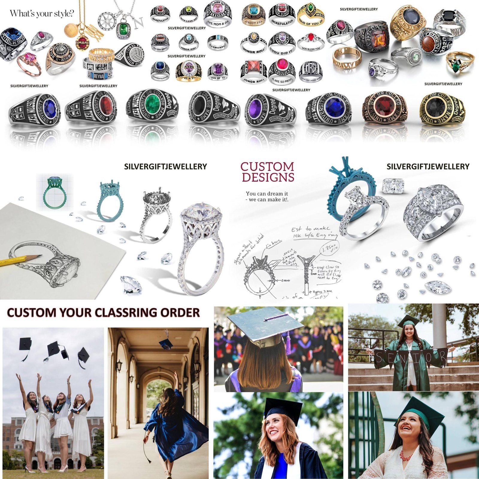 Champion Graduation Ring, Premium Moissanite Class Ring 925 Silver - Image 9