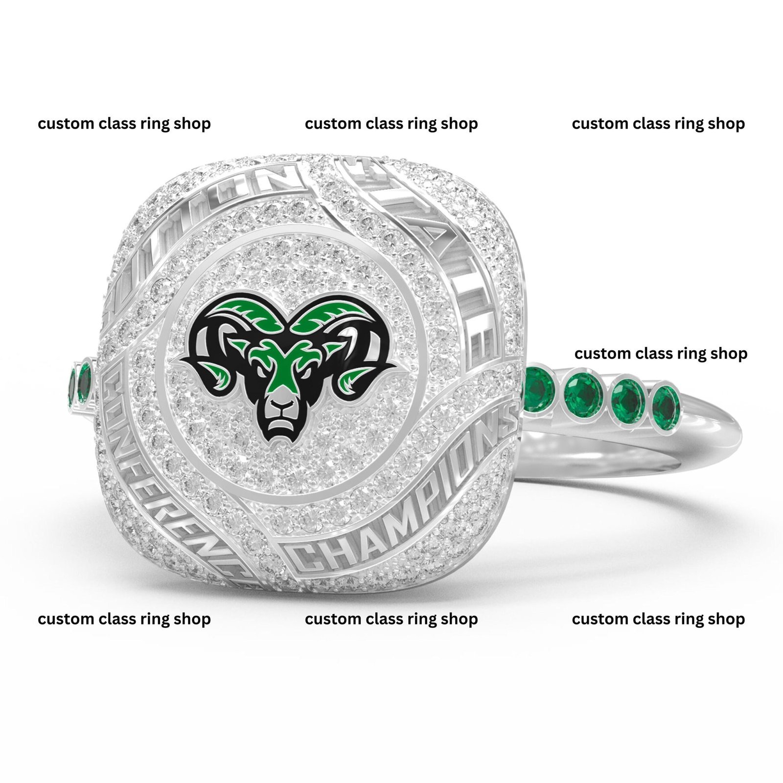 Tournament Victory Ring, Custom Moissanite Team MVP Ring 925 Silver