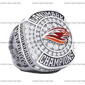 Custom Championship Class Ring with Logo and Moissanite, 925 Silver