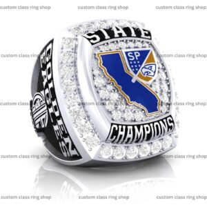 Team Logo Championship Ring, Custom Name and Year 925 Silver
