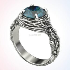 Twig Engagement Ring, Tree Branch 925 Silver with 10mm Stone
